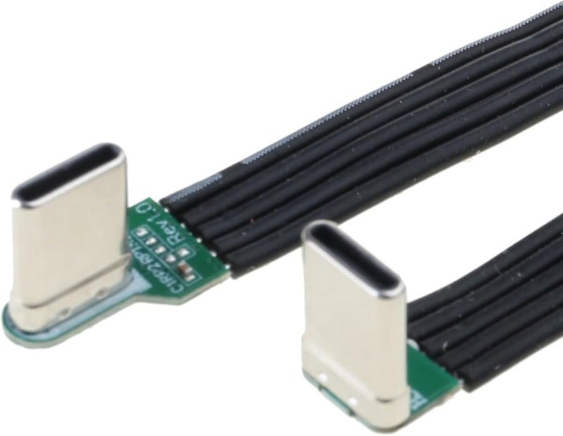Black Flexible Flat Silicone USB C to USB C Cable 60W Fast Charging 480Mbps Data Transfer - Image 1